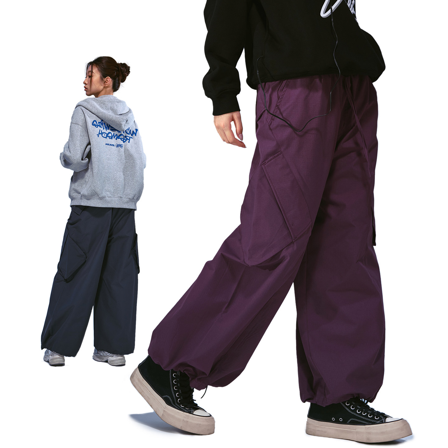 Remedy 轻户外风宽松直筒阔腿伞兵裤男女潮牌多口袋工装休闲长裤