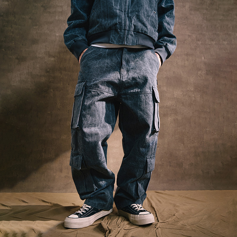 Remedy秋冬款褶皱多口袋潮牌美式工装裤子国潮宽松直筒休闲长裤男,男装,休闲裤,淘宝优惠券,粉丝福利购,淘宝优惠卷