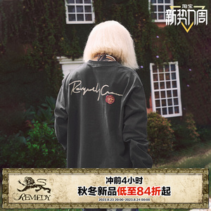 Remedy 秋季10周年邮戳国潮宽松休闲上衣美式潮牌情侣长袖T恤男女