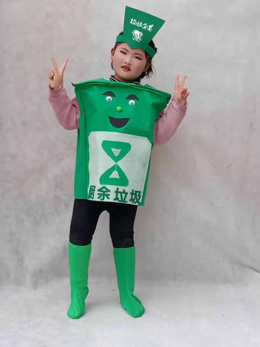 垃圾桶卡通人偶垃圾箱环保活动宣传演出道具四色垃圾分类玩偶服装