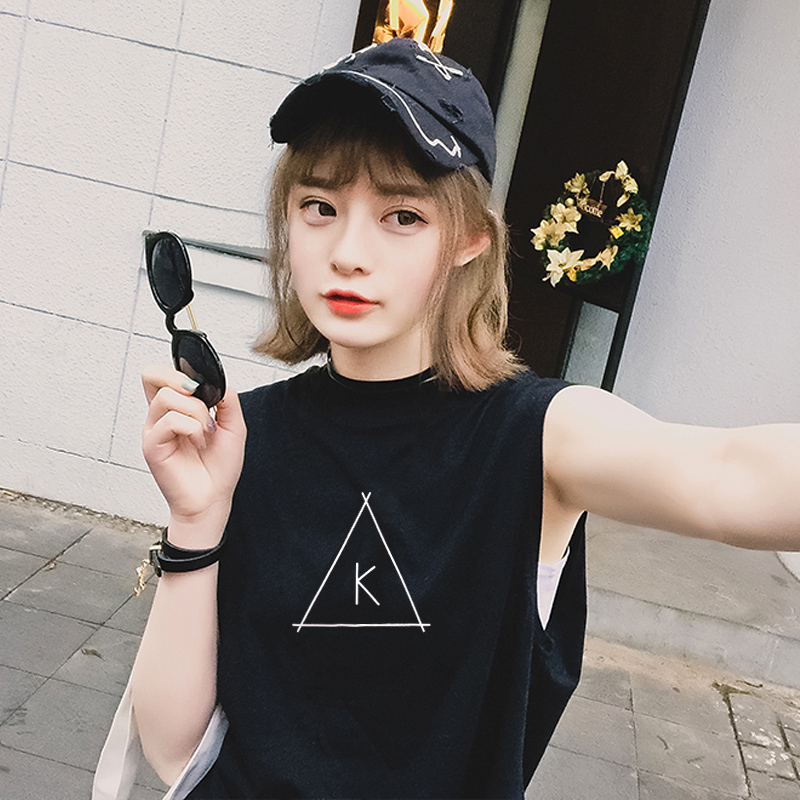 圆领笑脸字母无袖t恤女夏装潮百搭休闲学生印花宽松上衣2017新款在类目 女装/女士精品, T恤中 - 来自Buy2taobao.com提供专业的淘宝代购服务