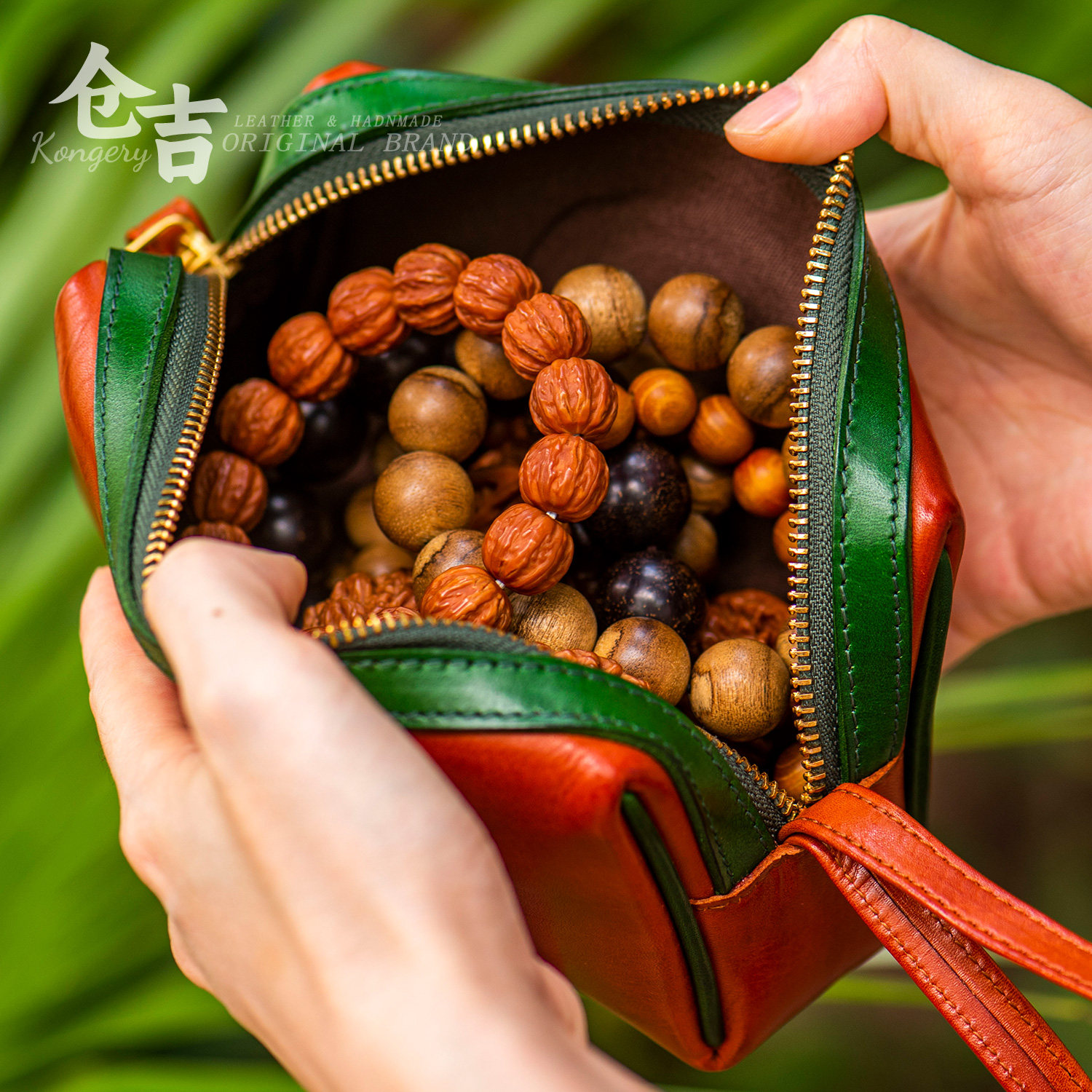 【福禄貔貅】文玩手拿包！仓吉手工头层牛皮男女拉链手提包手机包