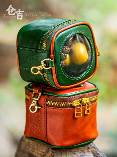 Космический кожаный браслет из грецкого ореха ручной работы, помада, сумка-органайзер