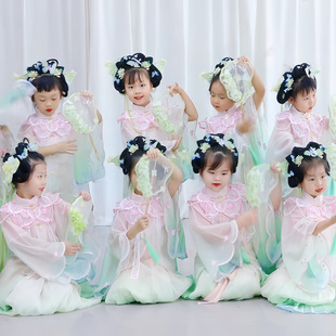 扇语春风演出服儿童古典舞舞蹈服装团扇道具2025新款汉服仙气古风