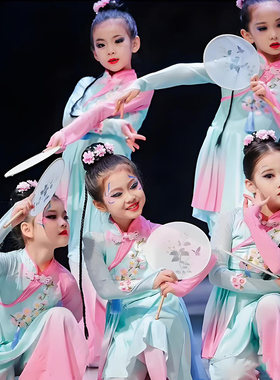 灯影江南演出服中国风儿童民族服装古典舞灯笼道具淡妆浓抹总相宜