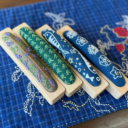 指间鲁绣非遗手工刺绣diy材料包刺子绣针插木底托创意立体绣花品