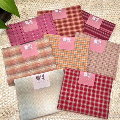 指间鲁绣先染布印花棉布手作用小布块约45*47CM加购5块自动包邮