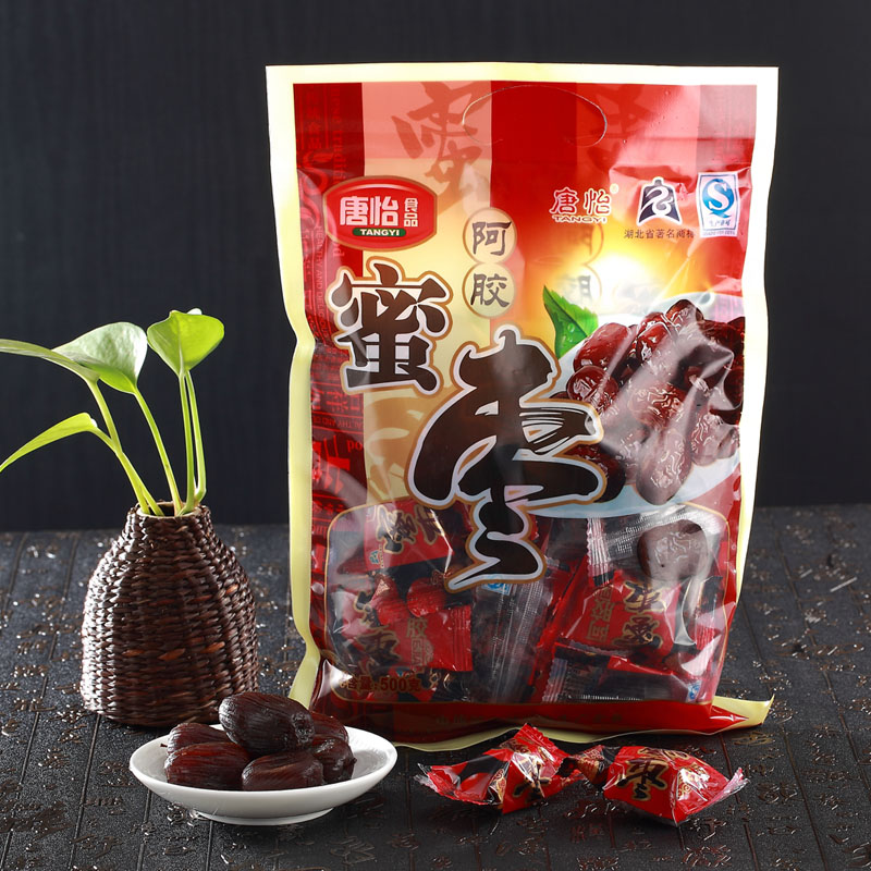 湖北特产唐怡阿胶蜜枣随州金丝蜜枣干即食零食独立小包装500g包邮