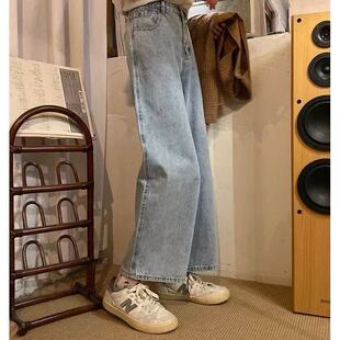 2026韩版新款春夏季牛仔裤女原宿风通勤ins高腰直筒宽松牛仔裤女