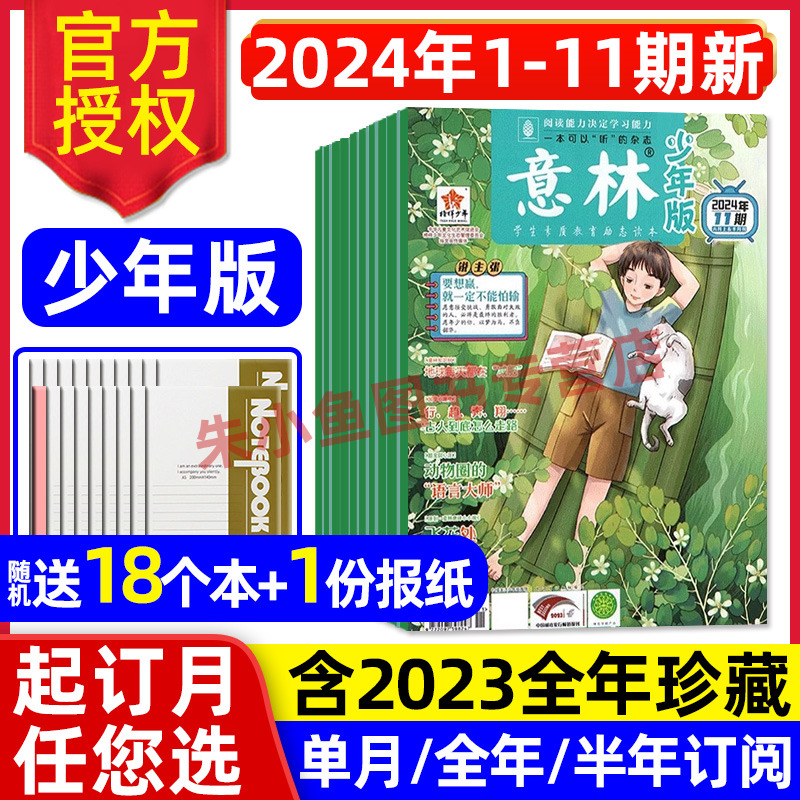 意林少年版杂志2024年1-6月1-11期/2023年1-12月全年/半年订阅小国学合订本15周年图书初中小学生作文素材儿童文学文摘2022过刊