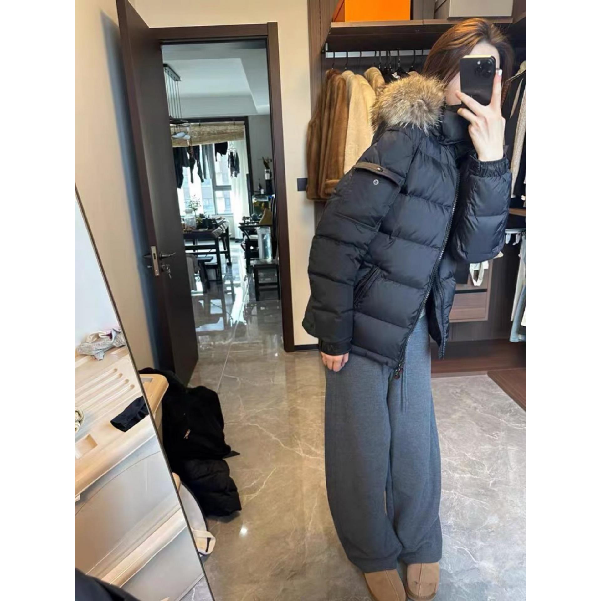 毛领连帽90白鸭绒羽绒服