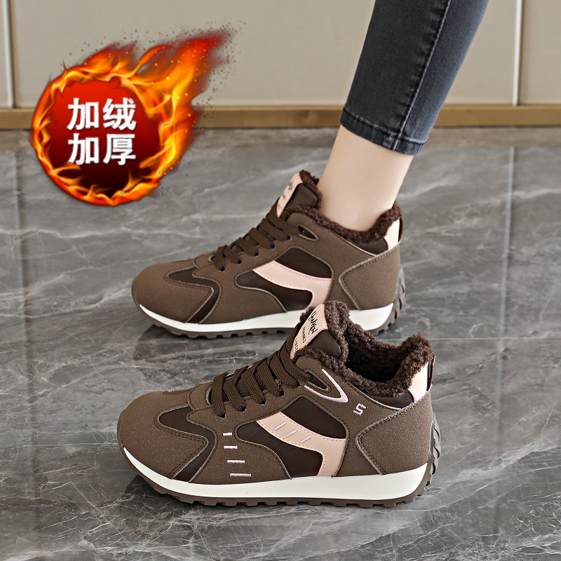 保暖阿甘运动鞋子女34码厚底棉鞋