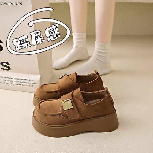 34码真皮休闲上班鞋松糕乐福鞋