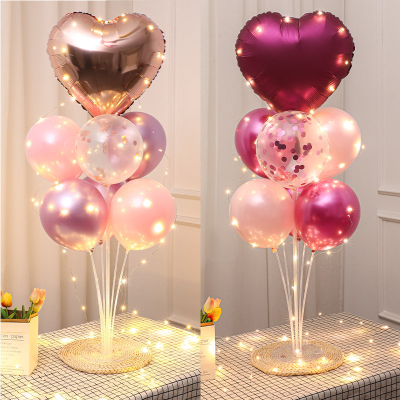 发光地飘气球立柱桌飘生日场景装饰订婚宴客厅爱心铝膜气球布置,节庆用品/礼品,气球,淘宝优惠券,粉丝福利购,淘宝优惠卷