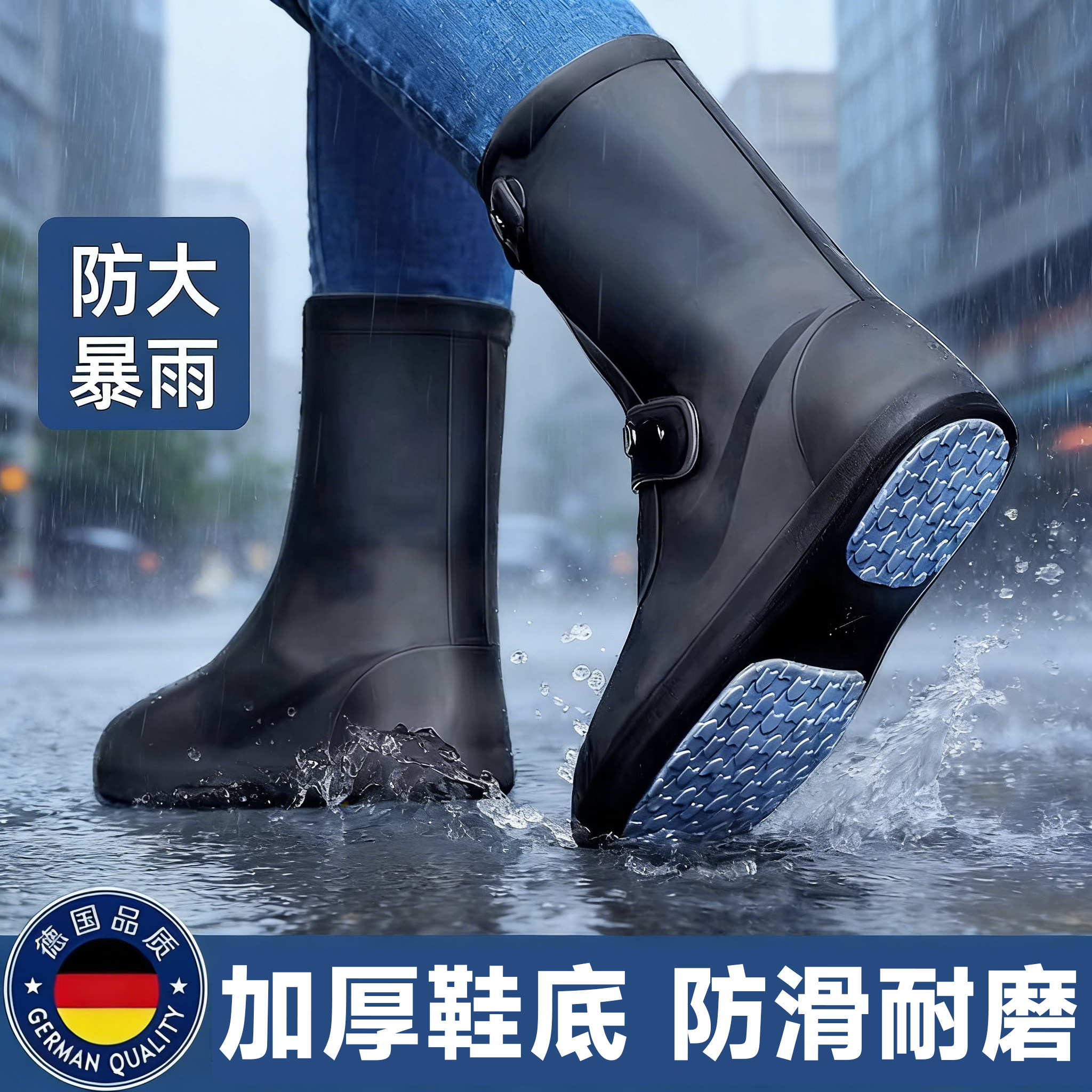 德国雨鞋套防水滑加厚耐磨图片