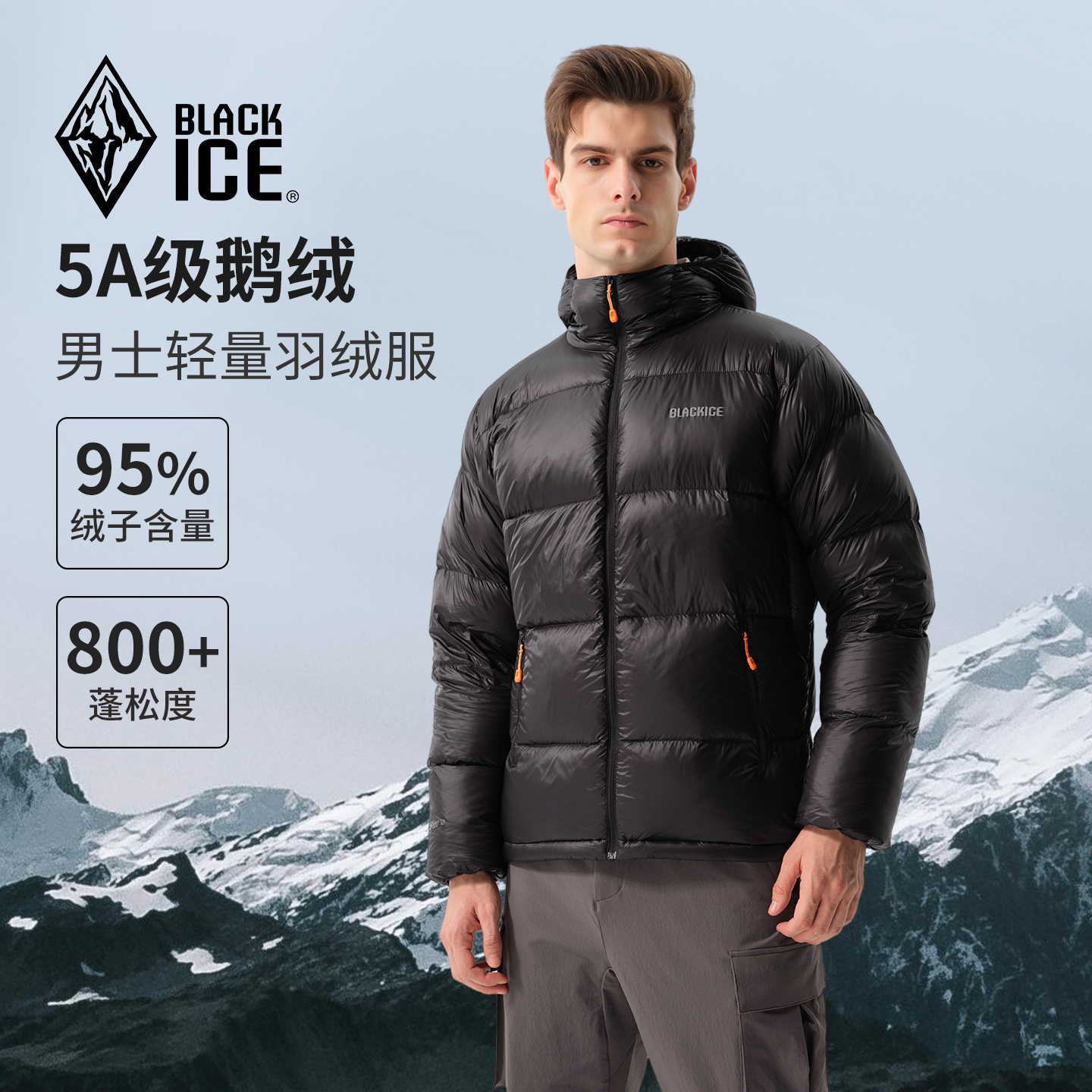 25新款黑冰户外800蓬轻量羽绒服
