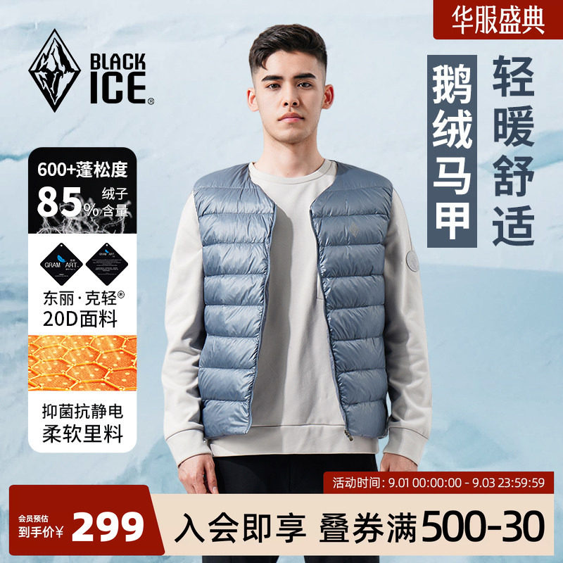 黑冰鹅绒马甲保暖600蓬图片