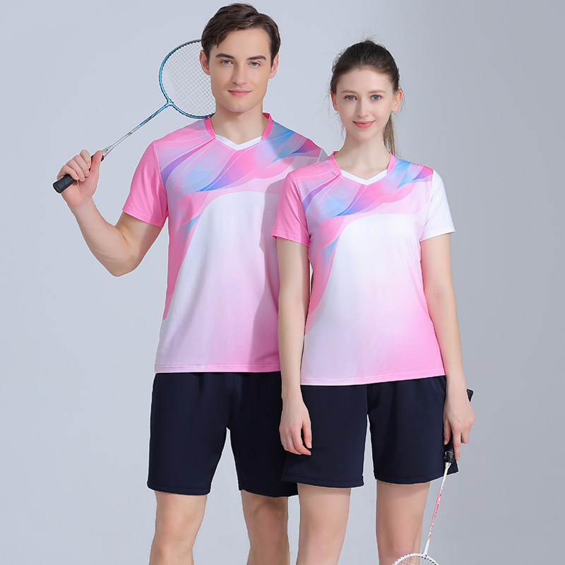 男女款网眼速干透气羽毛球服定制图片