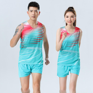 田径服套装男女训练体育生背心短裤马拉松跑步速干比赛运动服定制