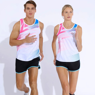 男女长短跑服马拉松服体考比赛运动背心印字 专业田径服训练服套装
