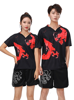 乒乓球服男套装黑色龙纹款国家队队服女运动球衣羽毛球训练队服夏