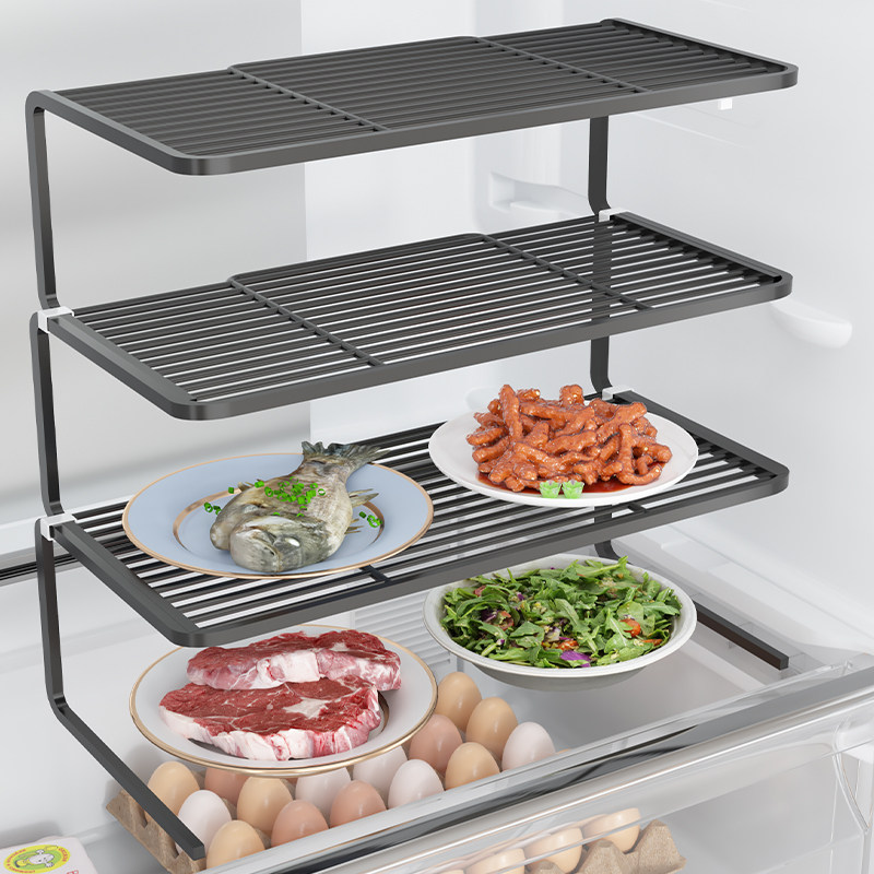 冰箱剩饭剩菜专用置物架放盘子子保鲜冷藏内部分隔层收纳整理神器