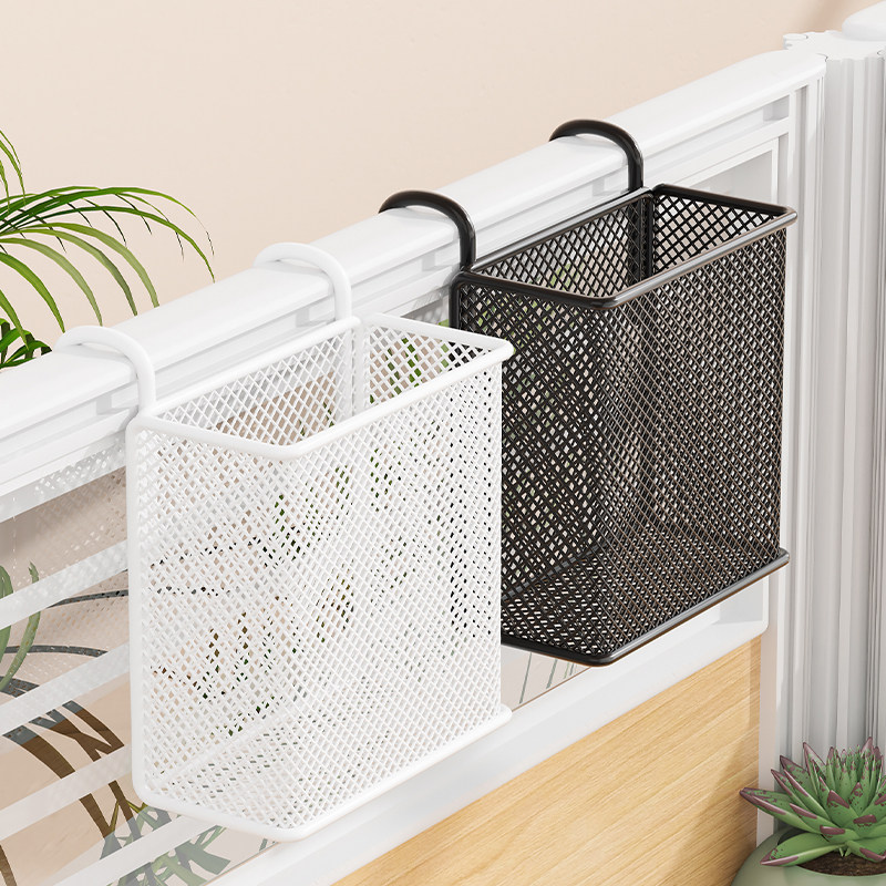 笔筒悬挂式挂钩收纳盒办公室桌面隔板屏风挂篮可壁挂工位床边储物