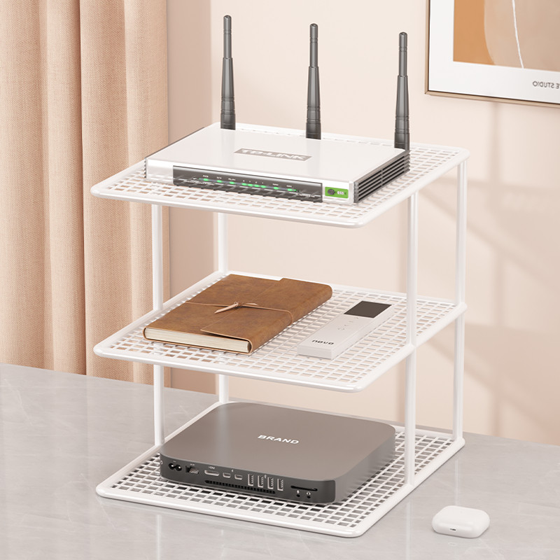 路由器放置架无线wifi收纳盒电视机顶盒家用桌面置物架储物架简易