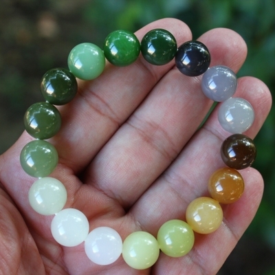 天然新疆和田玉多宝男女手链