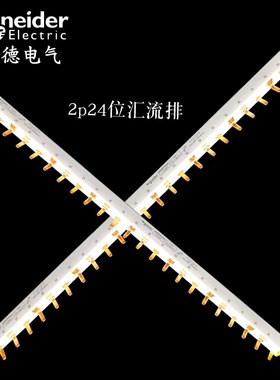 施耐德汇流排2P24齿可连接12个2P空开接线排铜排母排紫铜A9XPH224