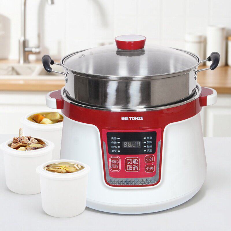 不锈钢隔水炖电炖锅盅全自动煮粥超大煲汤燕窝预约大容量一锅四胆