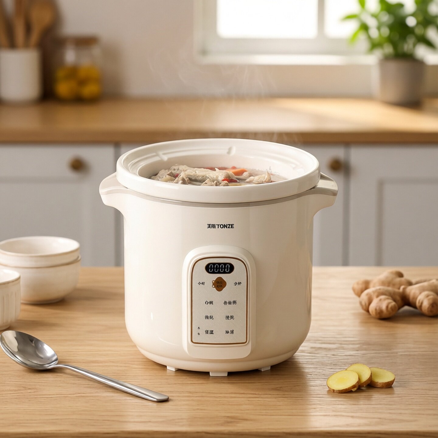 5L快速电炖锅家用陶瓷炖锅新款煮粥锅全自动汤锅预约定时神器3-5L