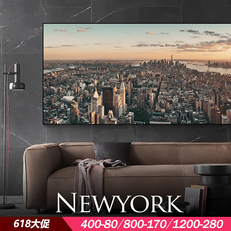 客厅沙发背景墙装饰画纽约城市风景挂画大尺寸建筑摄影房间墙画