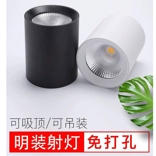明装射灯led筒灯圆形家用客厅