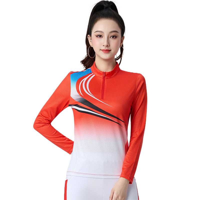 夏季短袖广场舞服装新款上衣舞蹈服中老年运动团队跳舞衣服表演服