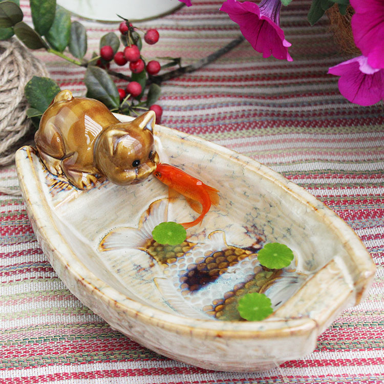 创意美式陶瓷糖果坚果盘水生植物睡莲碗莲花盆肥皂碟钥匙碟烟灰缸