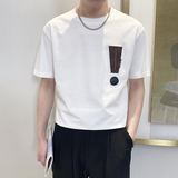 T8021-P55控752025春夏新款短袖T恤男时尚休闲宽松百搭体恤衫白，男装T恤，星座1101-1
