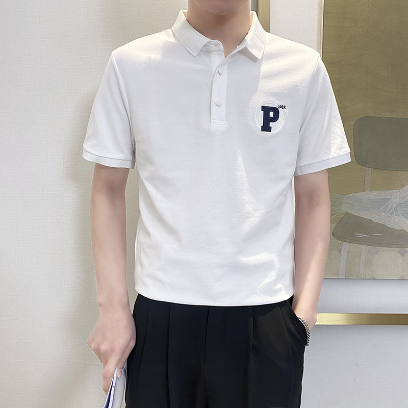 PL1116-P58控78翻领短袖T恤男士2025夏季新款POLO衫时尚潮流韩版,男装Polo衫,星座1101-1