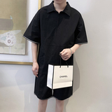 TZ1921-P125控165夏季新款男短袖衬衣+短裤一套时尚休闲韩版套装，男装休闲套装，星座1101-1