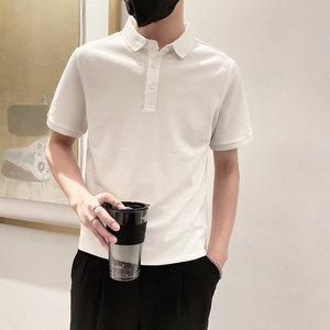 6888-特P38控58 高品质不起球不褪色不变形9色纯色POLO衫男短袖白图片