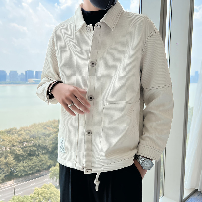 JK6656P108控1482025春季男夹克外套工装上衣修身翻领明线简约,男装夹克,星座1101-1