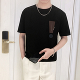 T8021-P55控752025春夏新款短袖T恤男时尚休闲宽松百搭体恤衫黑，男装T恤，星座1101-1
