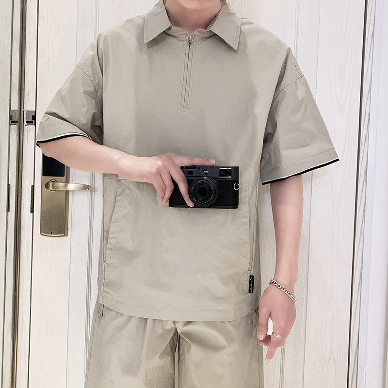T1921-P70控90短袖衬衣男2025夏季新款翻领短袖T恤时尚POLO衫男装,男装Polo衫,星座1101-1
