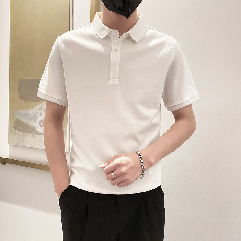 6888-特P38控58高品质不起球不褪色不变形9色纯色POLO衫男短袖白,男装T恤,星座1101-1