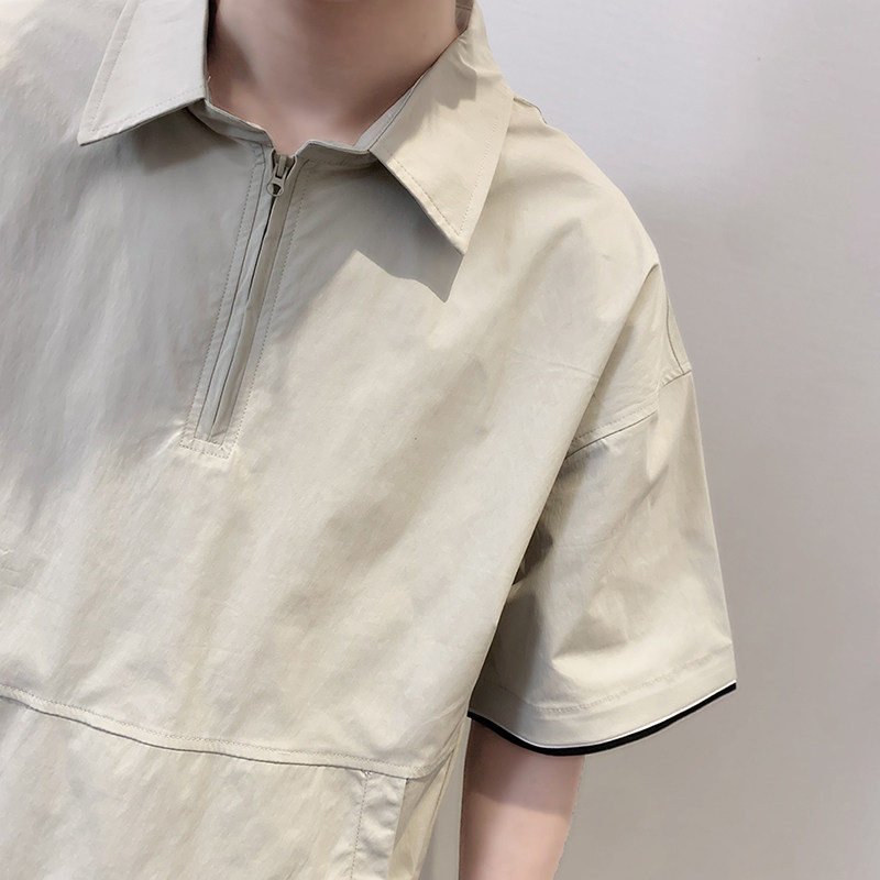 T1921-P70控90短袖衬衣男2025夏季新款翻领短袖T恤时尚POLO衫男装,男装Polo衫,星座1101-1
