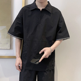 T1921-P70控90短袖衬衣男2025夏季新款翻领短袖T恤时尚POLO衫上衣，男装Polo衫，星座1101-1