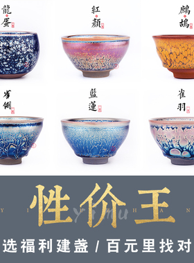 建阳建窑建盏茶杯主人杯油滴鹧鸪斑高端茶盏曜变天目盏杯茶具