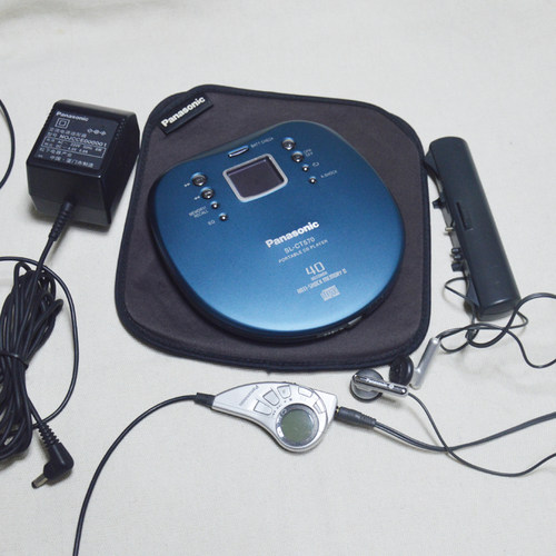 2手松下机皇CD随身听CD机SL-CT570全套HIFI发烧便携CD播放器蓝色