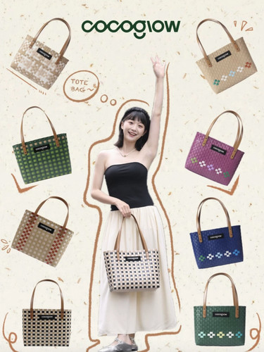 【特价现货】泰国正品cocoglow手工编织皮带菜篮子通勤女托特挎包