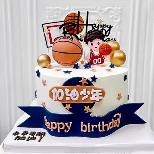 篮球小子生日蛋糕装饰摆件